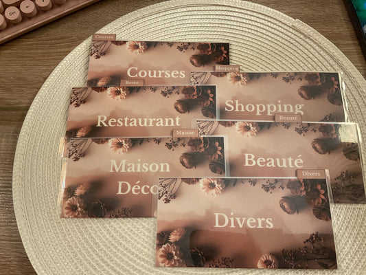 6 enveloppes budget pour portefeuille ou pochette