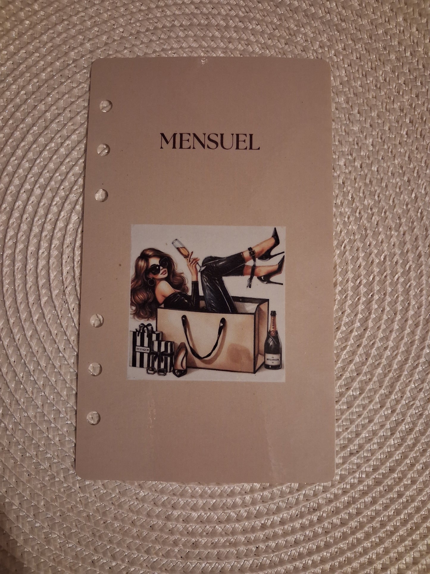 Page de garde "Mensuel" pour classeur budget A6