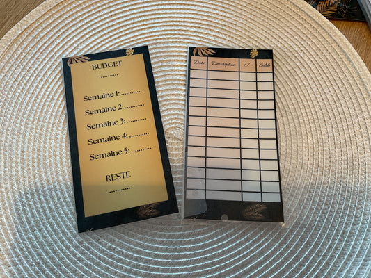 Enveloppe budget perforée avec fiche de suivi, format A6