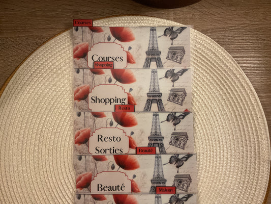 Lot de 6 enveloppes budget portefeuille