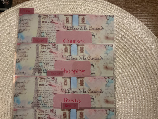 Lot de 6 enveloppes budget portefeuille