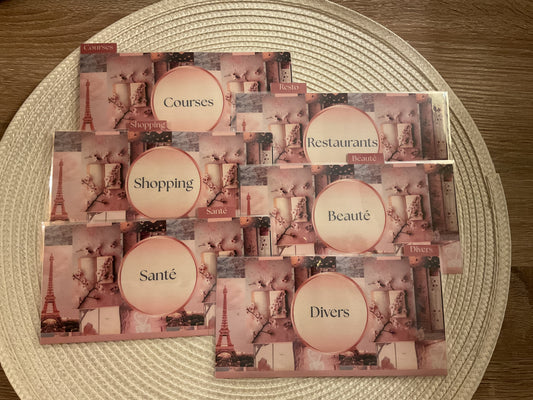 Lot de 6 enveloppes budget portefeuille