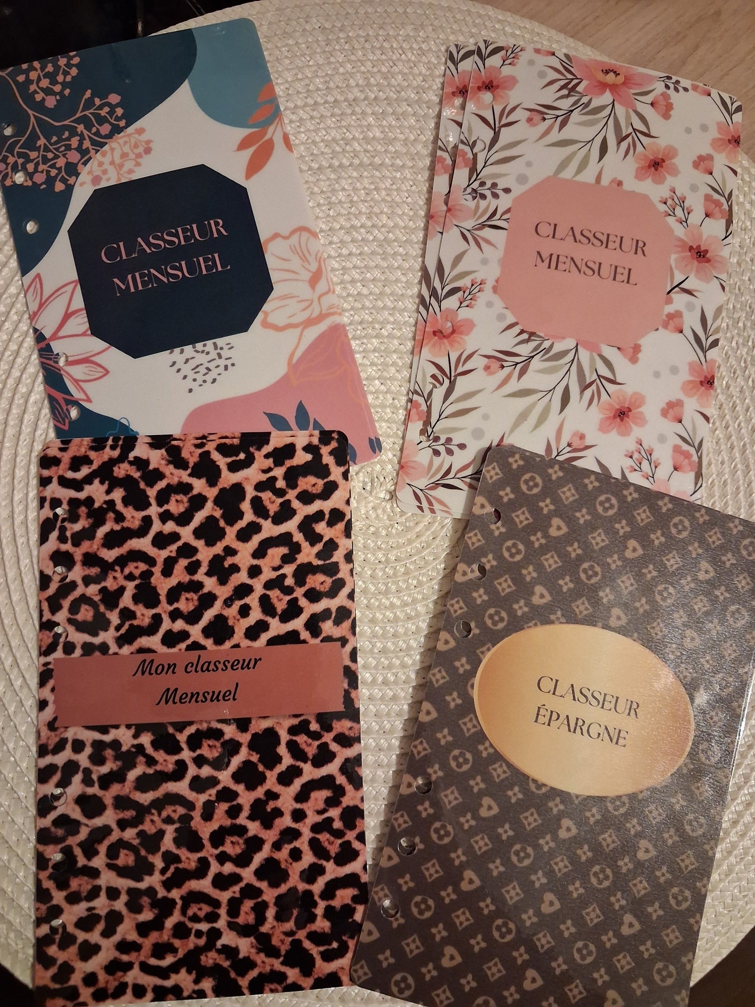 Pages de garde pour classeur budget A6 Perforées