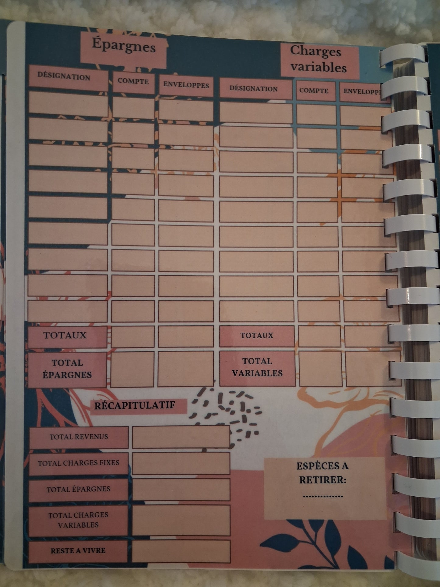 Budget planner de l'année complet , relié