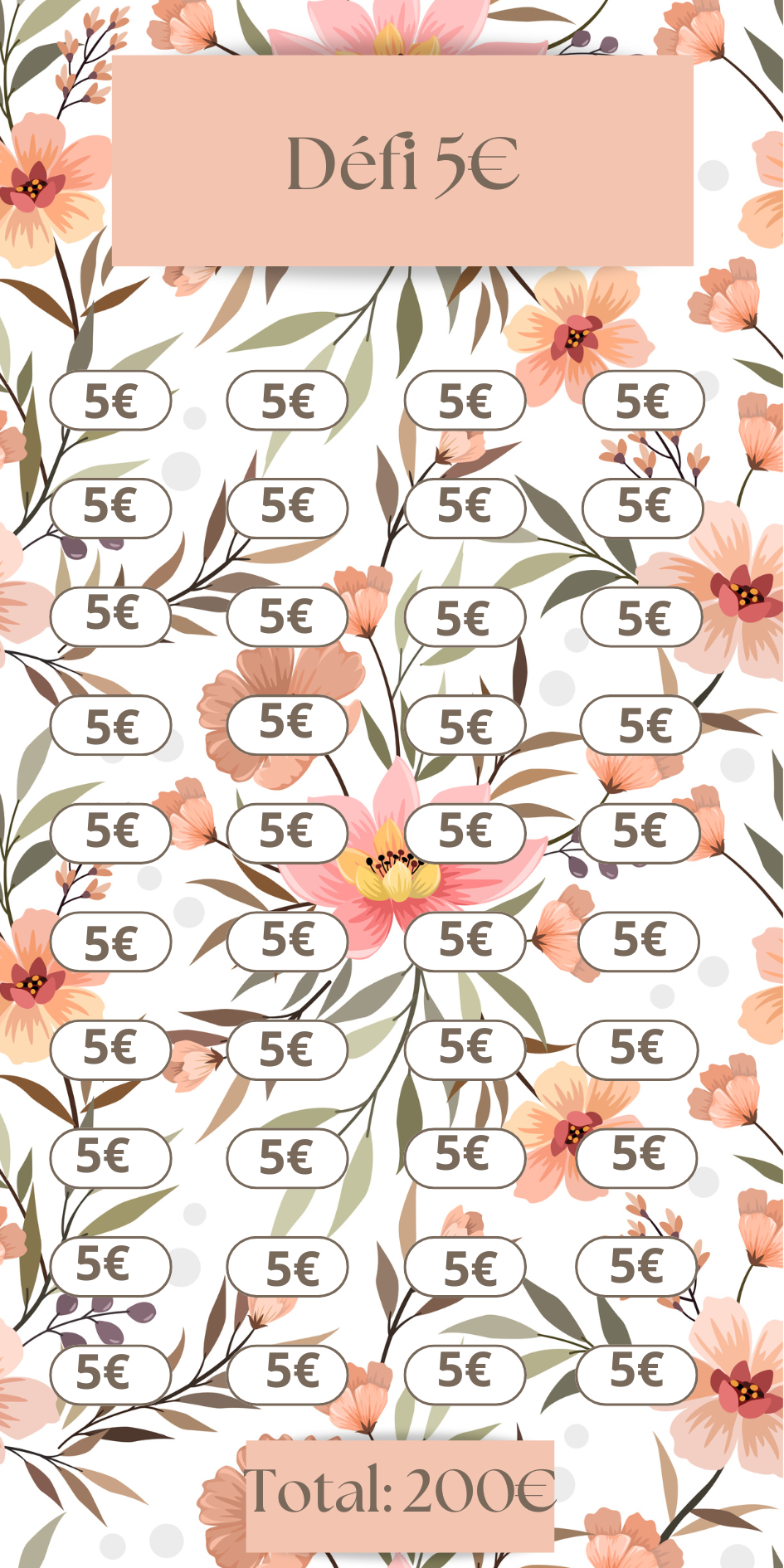 Tracker défi '5€"