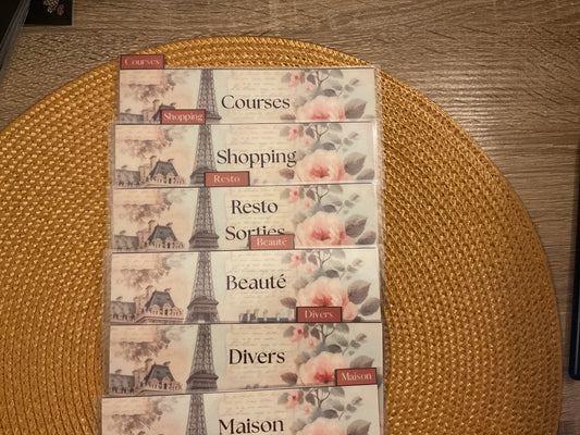 Lot de 6 enveloppes budget portefeuille