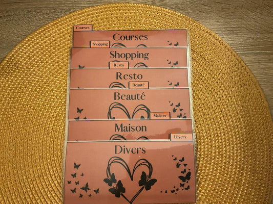 Lot de 6 enveloppes budget portefeuille