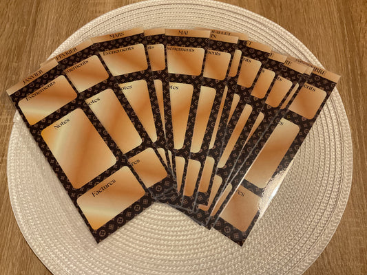 12 Intercalaires « Mois »pour budget planner .format A5