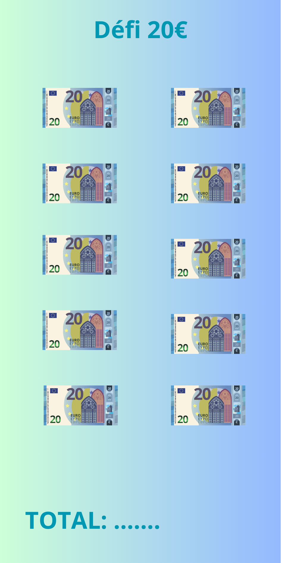 TRACKERS Défi 20€